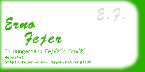 erno fejer business card
